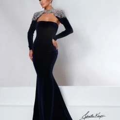 Johnathan Kayne 2453 Velvet Pageant Dress Crystal Bolero Jacket Embellished Cape 12 Johnathan Kayne 2453 Velvet Pageant Dress Crystal Bolero Jacket Embellished Cape