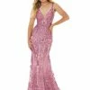 In Stock Mermaid Dresses Ashley Lauren 11015 Size 10 Rose Sequin Prom Dress Mermaid