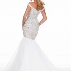 Ashleylauren Ashley Lauren 11042 Off Shoulder Pageant Gown With Crystal Beaded Bodice Mermaid Dresses