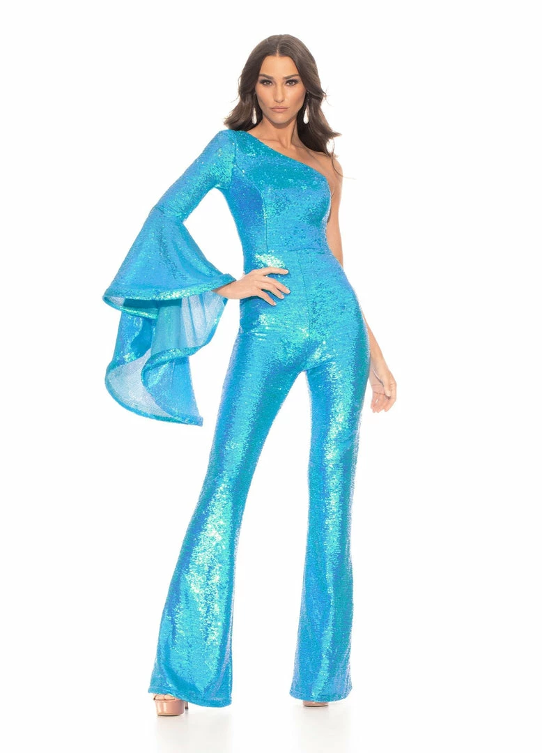 In Stock Jumpsuits & Rompers Ashley Lauren 11047 Size 10 One Long Bell Sleeve Flare Sequin Jumpsuit Pageant Wear 9 In Stock Jumpsuits & Rompers Ashley Lauren 11047 Size 10 One Long Bell Sleeve Flare Sequin Jumpsuit Pageant Wear