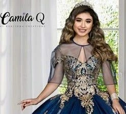 Ballgown Dresses Camila Q Quinceanera Q1115 Off The Shoulder Glitter Tulle Ball Gown Applique Prom Dress 1115