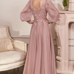 In Stock CD 0183 Size 12 Long Chiffon A Line Lace Mother Of Dress Sheer Long Sleeve Formal Gown Long Sleeve Dresses