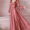 In Stock CD 0192 Size 10, 14 Long A Line Chiffon Long Sleeve Mother Of Dress Wedding Guest Gown Long Sleeve Dresses