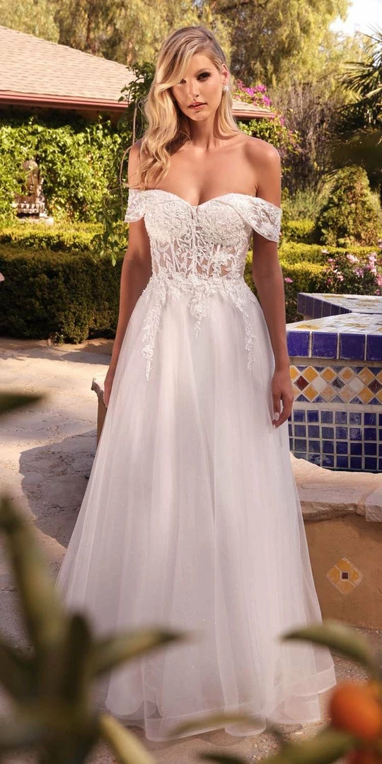In Stock CD 961W Size 16 Sheer Beaded Corset A Line Wedding Dress Off The Shoulder Bridal Gown 5 In Stock CD 961W Size 16 Sheer Beaded Corset A Line Wedding Dress Off The Shoulder Bridal Gown