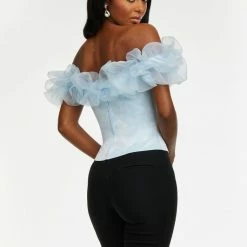 Ashleylauren Ashley Lauren 9002 Off The Shoulder Ruffle Top