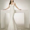 White One Bridal CHRIS Long Fitted Mermaid Lace Wedding Dress Sheer Strap Gown