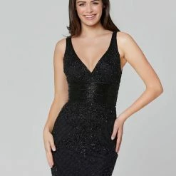 In Stock Primavera Couture 3425 Size 4 Yellow V Neck Prom Dress Evening Gown Beaded