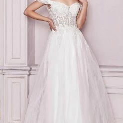 In Stock CD 961W Size 16 Sheer Beaded Corset A Line Wedding Dress Off The Shoulder Bridal Gown 14 In Stock CD 961W Size 16 Sheer Beaded Corset A Line Wedding Dress Off The Shoulder Bridal Gown