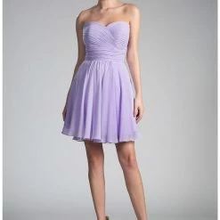 In Stock Corset Dresses CD 216 Size 4, 8 Short Chiffon Strapless Corset Formal Homecoming Party Dress