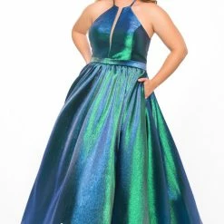 In Stock Ballgown Dresses Tease Prom 2019 Size 20 Cotton Candy High Neckline Shimmer Prom Dress Ball Gown