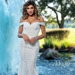 Adagio Bridal W9372 Off The Shoulder Lace Mermaid Wedding Dress Bridal Gown 9372 Mermaid Dresses