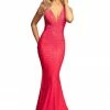 In Stock Mermaid Dresses Johnathan Kayne 9213 Size 2 Coral Crystal Embellished Long Fitted Prom Dress Evening Gown 2 In Stock Mermaid Dresses Johnathan Kayne 9213 Size 2 Coral Crystal Embellished Long Fitted Prom Dress Evening Gown