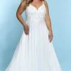 Bridal Sydney's Closet SC5247 Lace Bodice Plus Sized Wedding Dress Chiffon Skirt SC 5247 Stevie 1 Bridal Sydney's Closet SC5247 Lace Bodice Plus Sized Wedding Dress Chiffon Skirt SC 5247 Stevie