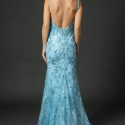 Mermaid Dresses Nina Canacci 6556 Long Mermaid Prom Pageant Gown Sheer Lace Corset Dress Train