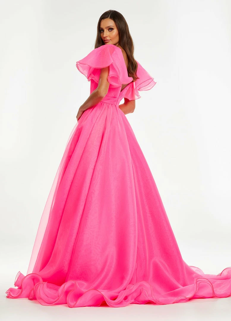 Ashleylauren Ashley Lauren 11153 Organza Prom Dress Ball Gown With Flutter Sleeve 8 Ashleylauren Ashley Lauren 11153 Organza Prom Dress Ball Gown With Flutter Sleeve
