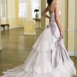 In Stock Corset Dresses Sophia Tolli Bridal 2711 Size 14 Lilac Lace Wedding Dress Satin Gown Fit Flare