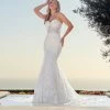 Casablanca Bridal 2448 JOCELYN Chantilly Lace Strapless Fit And Flare Wedding Dress