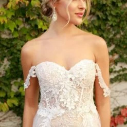 In Stock Nox Anabel E441 Size 4, 10, 14 Off The Shoulder Sheer Lace Wedding Dress Slit Overskirt Bridal Gown Boho 17 In Stock Nox Anabel E441 Size 4, 10, 14 Off The Shoulder Sheer Lace Wedding Dress Slit Overskirt Bridal Gown Boho