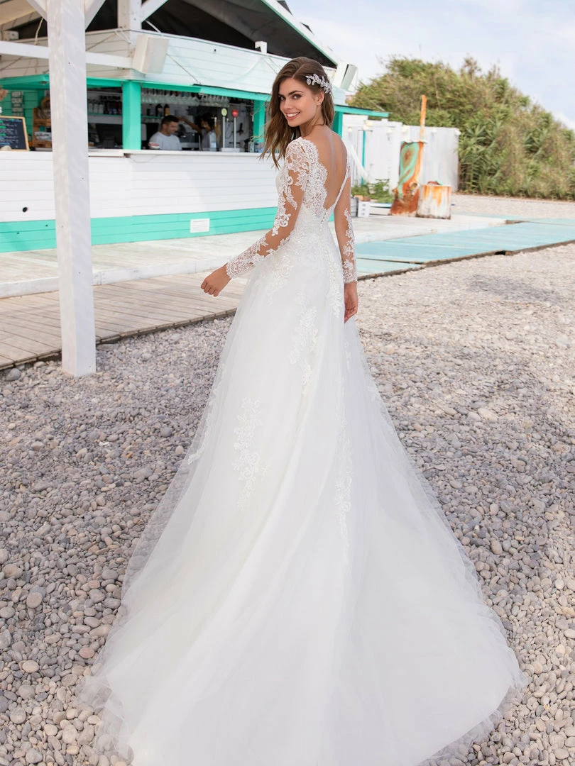 White One Bridal DIONNE Pronovias Wedding Dress Lace Long Sleeve A Line Gown Ballgown Dresses 3 White One Bridal DIONNE Pronovias Wedding Dress Lace Long Sleeve A Line Gown Ballgown Dresses