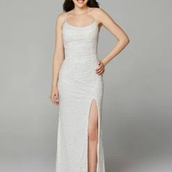 In Stock Primavera Couture 3638 Size 12 Ivory Floral Beaded Prom Dress Backless Formal Corset