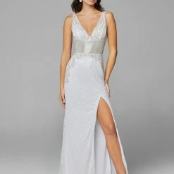 In Stock Primavera Couture 3617 Lilac Prom Dress Size 2 Long Fitted Beaded Formal Pageant Gown Backless Dresses