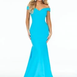 Ashleylauren Ashley Lauren 11025 Off Shoulder Scuba Prom Dress With Crisscross Back 18 Ashleylauren Ashley Lauren 11025 Off Shoulder Scuba Prom Dress With Crisscross Back
