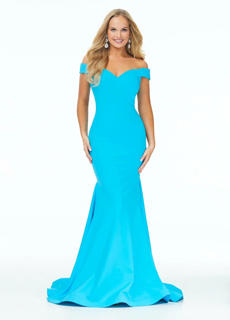 Ashleylauren Ashley Lauren 11025 Off Shoulder Scuba Prom Dress With Crisscross Back 7 Ashleylauren Ashley Lauren 11025 Off Shoulder Scuba Prom Dress With Crisscross Back