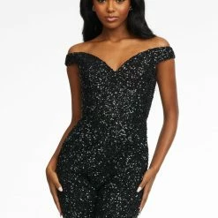 Ashleylauren Ashley Lauren 11175 Off The Shoulder Sequin Jumpsuit Pageant Wear Jumpsuits & Rompers 21 Ashleylauren Ashley Lauren 11175 Off The Shoulder Sequin Jumpsuit Pageant Wear Jumpsuits & Rompers