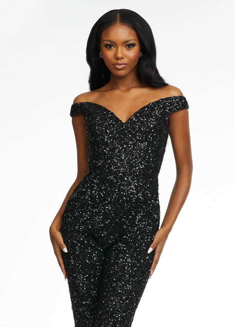 Ashleylauren Ashley Lauren 11175 Off The Shoulder Sequin Jumpsuit Pageant Wear Jumpsuits & Rompers 8 Ashleylauren Ashley Lauren 11175 Off The Shoulder Sequin Jumpsuit Pageant Wear Jumpsuits & Rompers