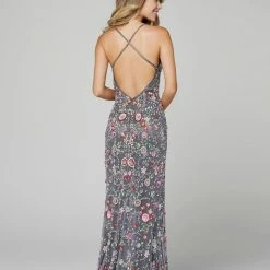 Primavera Couture 3073 Long Beaded Floral Print Prom Dress Evening Gown V Neckline Slit Sequin Dresses 123 Primavera Couture 3073 Long Beaded Floral Print Prom Dress Evening Gown V Neckline Slit Sequin Dresses