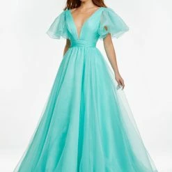 Ashleylauren Ashley Lauren 11153 Organza Prom Dress Ball Gown With Flutter Sleeve 14 Ashleylauren Ashley Lauren 11153 Organza Prom Dress Ball Gown With Flutter Sleeve