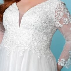 Corset Dresses Sydney's Closet SC5271 Wedding Dress Long Sheer Lace Sleeves Chapel Length Train SC 5271 Laura Beth 9 Corset Dresses Sydney's Closet SC5271 Wedding Dress Long Sheer Lace Sleeves Chapel Length Train SC 5271 Laura Beth