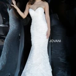 Jovani Bridal Jovani 02035 Sweetheart Neckline Mermaid Wedding Dress With Bow Mermaid Dresses