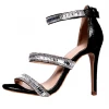 In Stock Sweeties ELLA Black Crystal Straps High Heel Pump Open Toe Formal Shoe