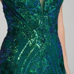 In Stock Mermaid Dresses Ellie Wilde EW 120028 Size 8 Long Sequin Mermaid Backless Prom Dress Pageant Shimmer