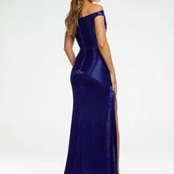 Ashleylauren Ashley Lauren 11157 Off The Shoulder Liquid Beaded Pageant Dress Evening Gown