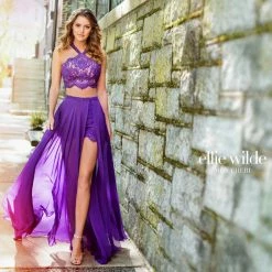 In Stock Backless Dresses Ellie Wilde EW118109 Size 2 Short Two Piece Lace Romper Overskirt Formal Dress 14 In Stock Backless Dresses Ellie Wilde EW118109 Size 2 Short Two Piece Lace Romper Overskirt Formal Dress