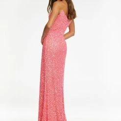 Ashleylauren Ashley Lauren 11143 Strapless Sequin Fitted V Neck Slit Pageant Gown Formal Peak Points Sequin Dresses 26 Ashleylauren Ashley Lauren 11143 Strapless Sequin Fitted V Neck Slit Pageant Gown Formal Peak Points Sequin Dresses