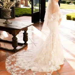 In Stock Mermaid Dresses Casablanca Bridal 2376 KARINA Fit And Flare Wedding Dress Bridal Gown Size 14 Lace Off The Shoulder