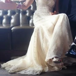 In Stock San Patrick La Sposa BAGDAD Size 12 Champagne Boho Wedding Dress Vintage Gown