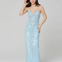 In Stock Primavera Couture 3428 Size 22 Embellished Beaded V Neckline Prom Dress Evening Gown