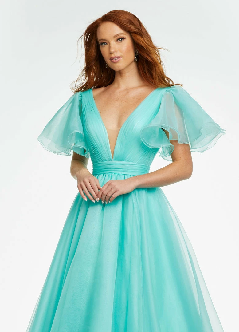 Ashleylauren Ashley Lauren 11153 Organza Prom Dress Ball Gown With Flutter Sleeve 5 Ashleylauren Ashley Lauren 11153 Organza Prom Dress Ball Gown With Flutter Sleeve