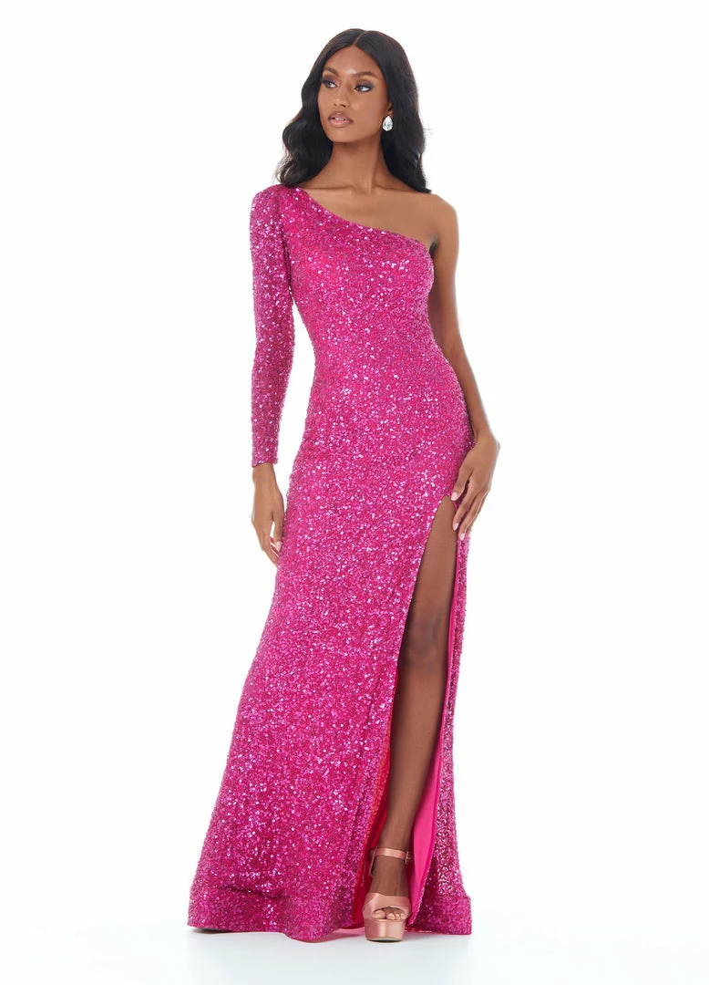 Ashleylauren Sequin Dresses Ashley Lauren 1977 Prom Pageant Dress One Sleeve Fully Beaded Long Formal Dress With High Side Slit 24 Ashleylauren Sequin Dresses Ashley Lauren 1977 Prom Pageant Dress One Sleeve Fully Beaded Long Formal Dress With High Side Slit
