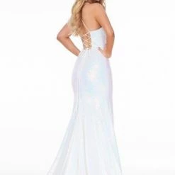 In Stock Mermaid Dresses Ashley Lauren 11024 Sz 10 Neon Blue Sequin Prom Dress With Lace Up Back Pageant Gown