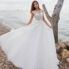 White One Bridal FELICIDAD Pronovias Wedding Dress Sheer Lace Bodice BallGown Ballgown Dresses