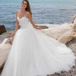 Ballgown Dresses White One Bridal FEMME Pronovias Wedding Dress Illusion Lace A Line BallGown