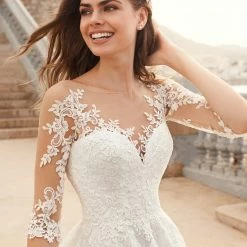 Ballgown Dresses White One Bridal FERIA Pronovias Wedding Dress Lace Ballgown 3/4 Sleeves Gown 7 Ballgown Dresses White One Bridal FERIA Pronovias Wedding Dress Lace Ballgown 3/4 Sleeves Gown