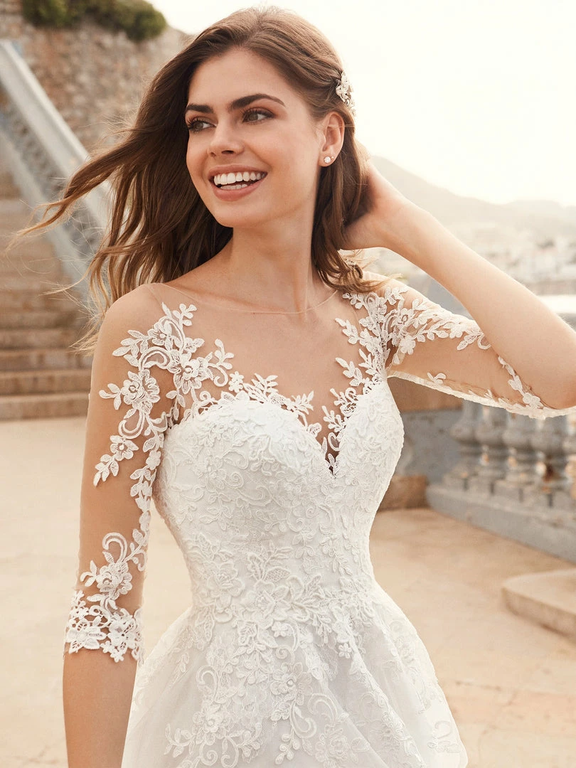 Ballgown Dresses White One Bridal FERIA Pronovias Wedding Dress Lace Ballgown 3/4 Sleeves Gown 5 Ballgown Dresses White One Bridal FERIA Pronovias Wedding Dress Lace Ballgown 3/4 Sleeves Gown