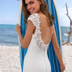 White One Bridal FIANA Pronovias Wedding Dress Mermaid Lace Cap Sleeve Gown