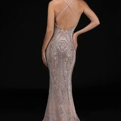 Mermaid Dresses Nina Canacci 8175 Embellished Mermaid Prom Dress V Neckline Pageant Gown